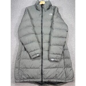 The North Face Parka Coat Women's XL Gray Metropolis 550 Goose Down Fill Quilted